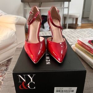 New York & Company Xaria Patent Leather Red Heels brand new never worn